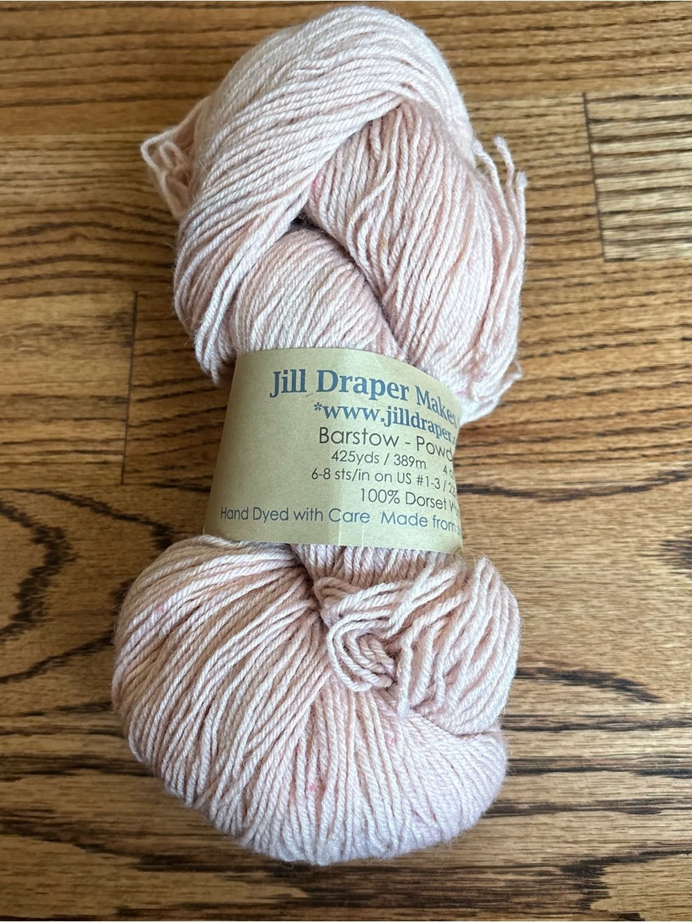 Yarn Jill Draper Makes Stuff Pink Powder Puff 100% Wool Fingering USA Knitting
